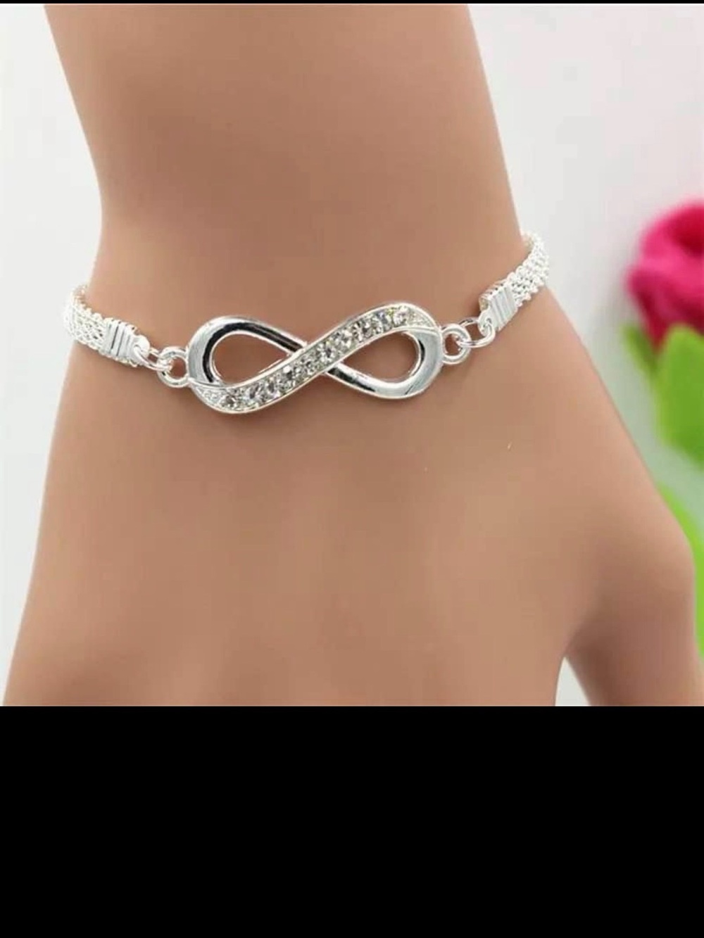 Silver Color Infinity Crystal Bracelet - Women/ Men Jewelry